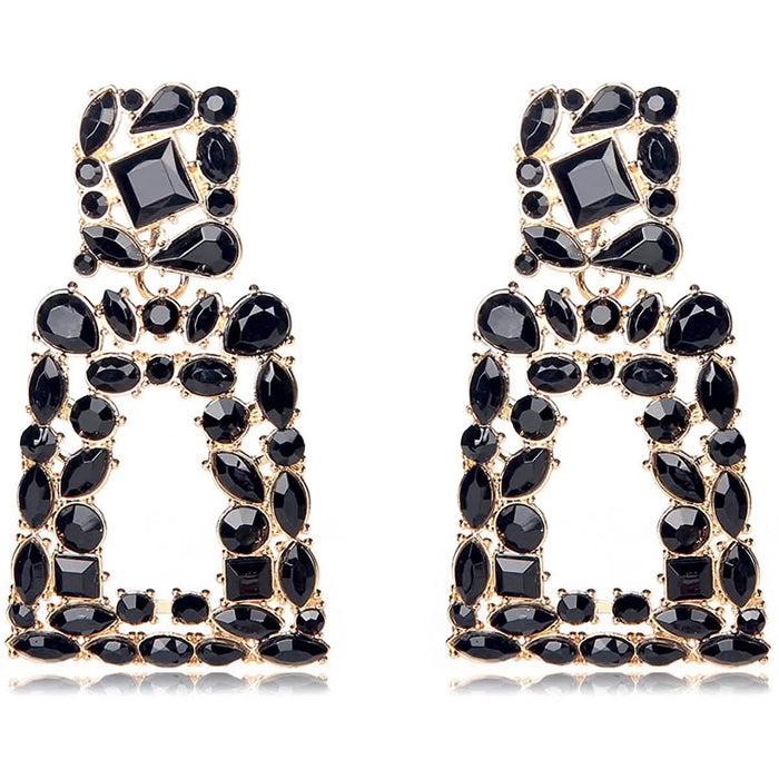 Women's Rhinestone Rectangle Drop Earrings by DailySale