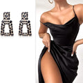 Women's Rhinestone Rectangle Drop Earrings by DailySale