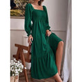 Women's Ruffle Autumn Winter Swing Midi Dress by DailySale