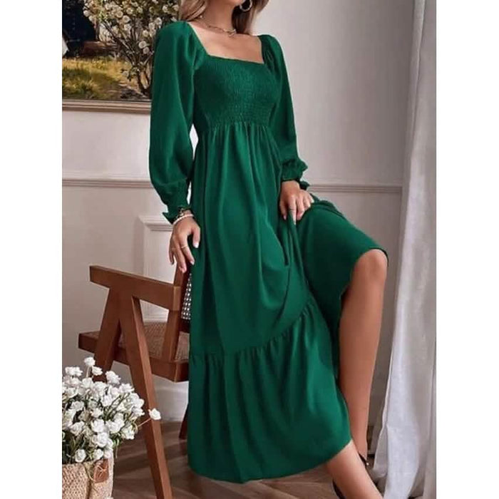 Women's Ruffle Autumn Winter Swing Midi Dress by DailySale