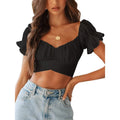 Women's Ruffle Short Sleeve Tie Shirt by DailySale
