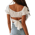 Women's Ruffle Short Sleeve Tie Shirt by DailySale