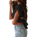 Women's Ruffle Short Sleeve Tie Shirt by DailySale