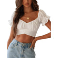 Women's Ruffle Short Sleeve Tie Shirt by DailySale