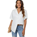 Women's Short Sleeve Casual Satin Button Down Shirt by DailySale