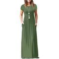 Women's Short Sleeve Loose Casual Long Dresses with Pockets by DailySale
