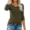 Women's Short/Long Sleeve Henley Button up T Shirt Casual Basic Tops Blouse by DailySale