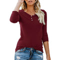 Women's Short/Long Sleeve Henley Button up T Shirt Casual Basic Tops Blouse by DailySale