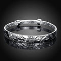 Women's Silver Plated Floral Ingrain Design Bangle by DailySale