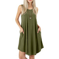 Women's Sleeveless Pockets Casual Swing T-Shirt Short Dresses by DailySale