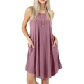 Women's Sleeveless Pockets Casual Swing T-Shirt Short Dresses by DailySale