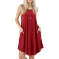 Women's Sleeveless Pockets Casual Swing T-Shirt Short Dresses by DailySale