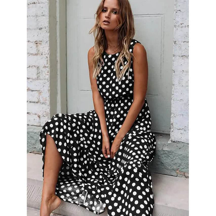 Women's Sleeveless Polka Dot Long Dress by DailySale