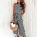 Women's Solid Color Crew Neck Casual Jumpsuit by DailySale