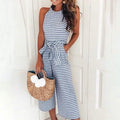 Women's Solid Color Crew Neck Casual Jumpsuit by DailySale