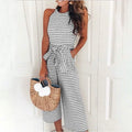 Women's Solid Color Crew Neck Casual Jumpsuit by DailySale