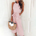 Women's Solid Color Crew Neck Casual Jumpsuit by DailySale