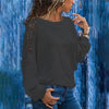 Womens Solid Color Hollow Out Pullovers Loose T-shirts
