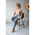 Women's Solid Color Patchwork Stand Collar Top by DailySale