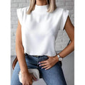 Women's Solid Color Patchwork Stand Collar Top by DailySale
