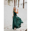 Women's Solid Color Slit Tie Maxi Dress by DailySale