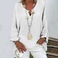 Women's Solid Colored Long Sleeve Button V Neck Basic Top by DailySale