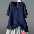 Women's Solid Half Sleeve V Neck Shirt Top by DailySale