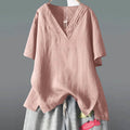 Women's Solid Half Sleeve V Neck Shirt Top by DailySale