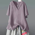 Women's Solid Half Sleeve V Neck Shirt Top by DailySale