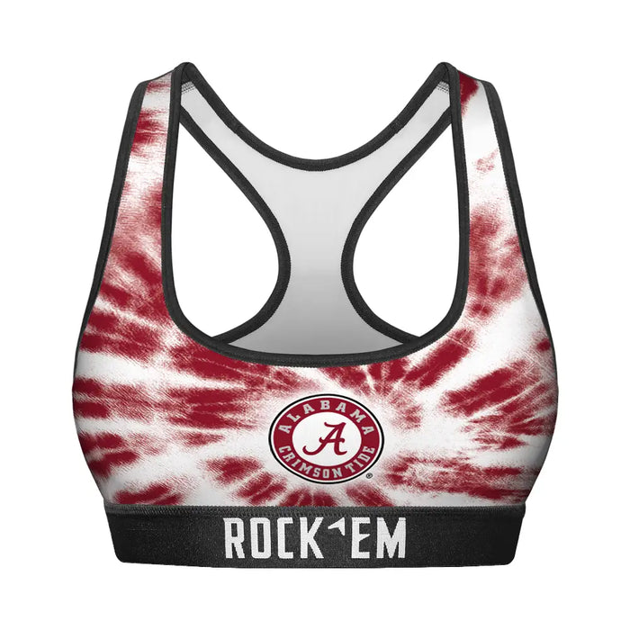 Women's Sports Bra - Alabama Crimson Tide - Team Tie Dye by Rock 'Em Socks