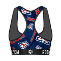 Women's Sports Bra - Arizona Wildcats - Logo All-Over by Rock 'Em Socks