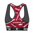 Women's Sports Bra - Arkansas Razorbacks - Logo All-Over by Rock 'Em Socks