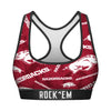 Women's Sports Bra - Arkansas Razorbacks - Logo All-Over