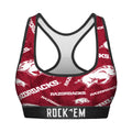 Women's Sports Bra - Arkansas Razorbacks - Logo All-Over by Rock 'Em Socks