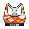 Women's Sports Bra - Clemson Tigers - Logo All-Over