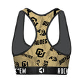 Women's Sports Bra - Colorado Buffaloes - Logo All-Over by Rock 'Em Socks
