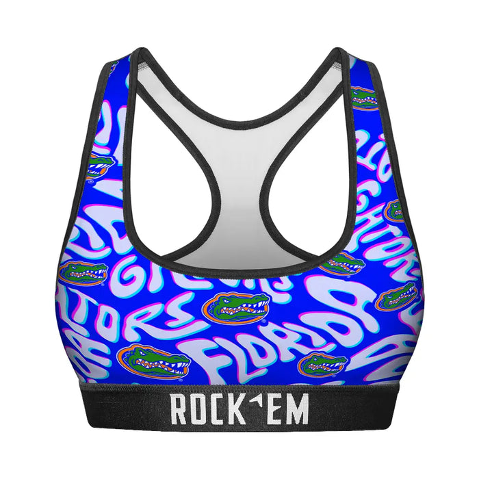 Women's Sports Bra - Florida Gators - Twisted Wordmark by Rock 'Em Socks