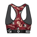 Women's Sports Bra - Florida State Seminoles - Logo All-Over by Rock 'Em Socks