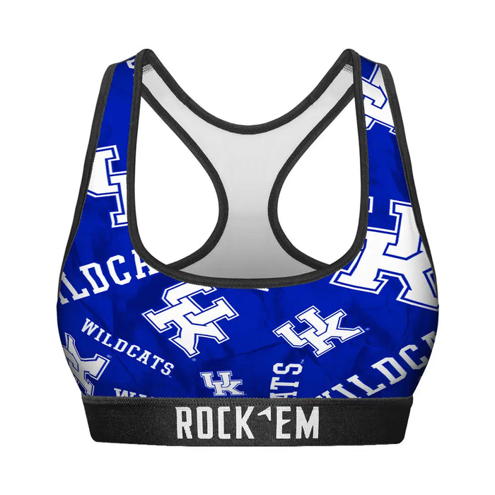Women's Sports Bra - Kentucky Wildcats - Logo All-Over by Rock 'Em Socks