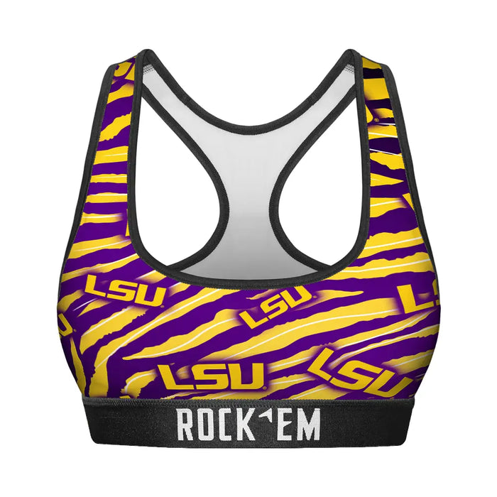 Women's Sports Bra - LSU Tigers - Tiger Stripes by Rock 'Em Socks