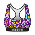 Women's Sports Bra - LSU Tigers - Twisted Wordmark by Rock 'Em Socks
