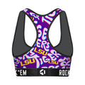 Women's Sports Bra - LSU Tigers - Twisted Wordmark by Rock 'Em Socks