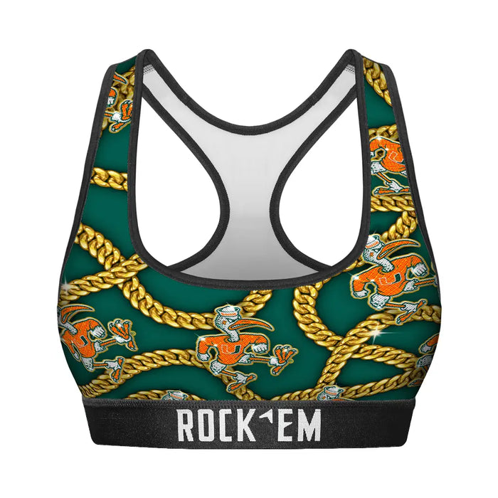 Women's Sports Bra - Miami Hurricanes - Cuban Links by Rock 'Em Socks