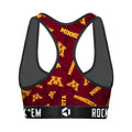 Women's Sports Bra - Minnesota Golden Gophers - Logo All-Over by Rock 'Em Socks