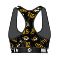 Women's Sports Bra - Missouri Tigers - Logo All-Over by Rock 'Em Socks