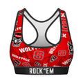 Women's Sports Bra - NC State Wolfpack - Logo All-Over by Rock 'Em Socks