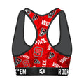 Women's Sports Bra - NC State Wolfpack - Logo All-Over by Rock 'Em Socks
