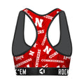 Women's Sports Bra - Nebraska Huskers - Logo All-Over by Rock 'Em Socks