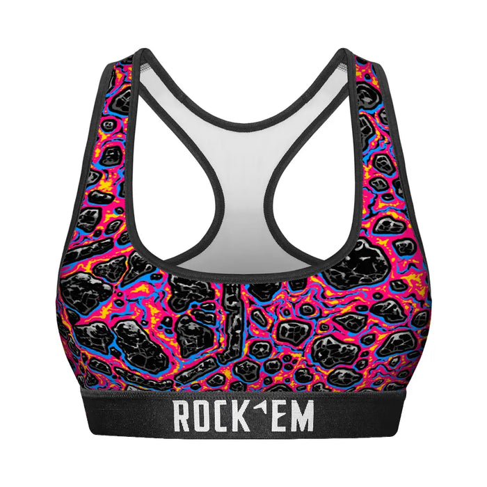 Women's Sports Bra - Neon Lava by Rock 'Em Socks