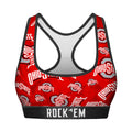 Women's Sports Bra - Ohio State Buckeyes - Logo All-Over by Rock 'Em Socks